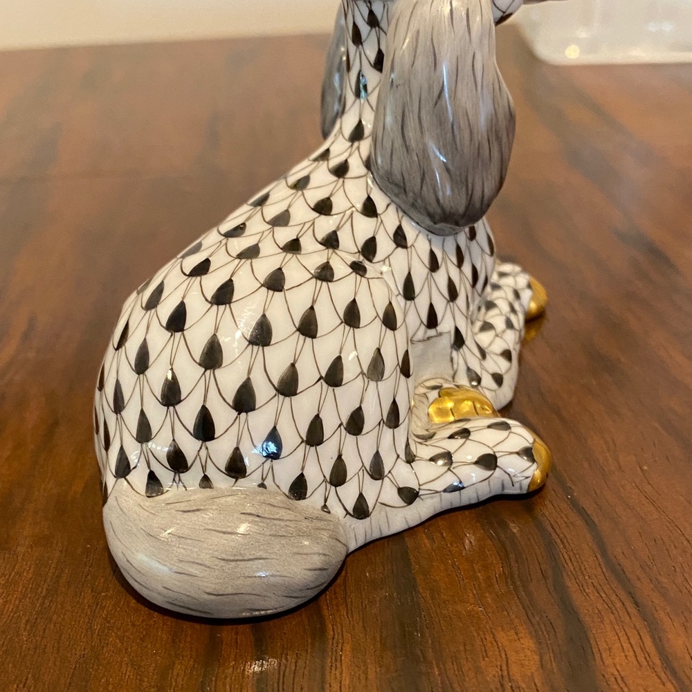 Herend Black and Gold Porcelain Poodle - Picture 4 of 8